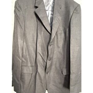 Andrew Fezza Blazer Sport Coat Mens 48L Gray Lambswool Cashmere Tweed Jacket